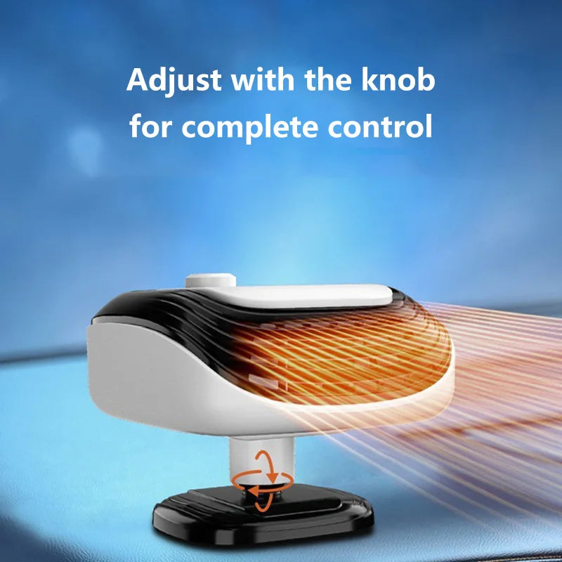 Fast Heating 12V/24V Car Heater & Defroster, Dual Speed Quick Warm Up, Front Demister for Winter Car Heating & Defogging