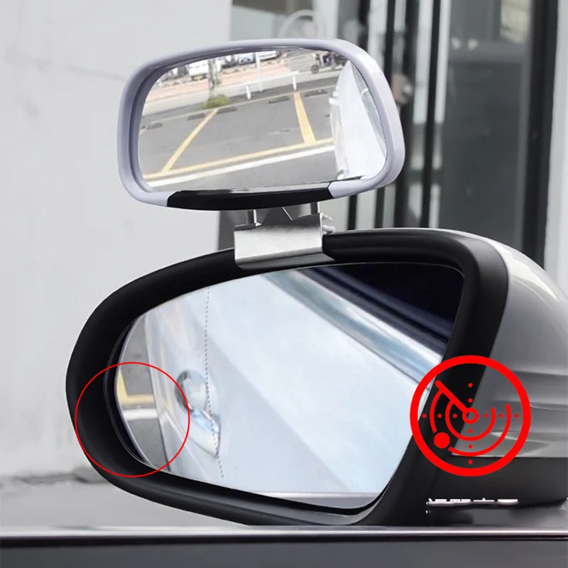 1 Pair 360 Degree Rotation Adjustable Rear View Mirror Car Blind Spot Mirror Wide Angle Lens for Parking Auxiliary Mirror