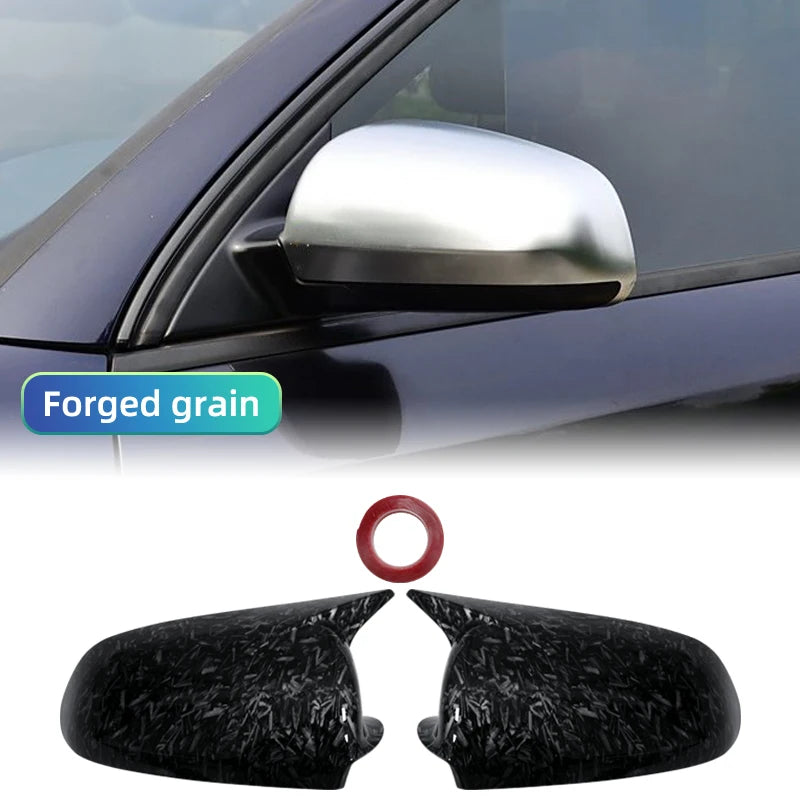 2PCS Black Side Wing Mirror Caps for Audi A3 S3 8P 05-08 A4 S4 B6 B7 8E 8H A6 S6 C6 4F Sticking Mirror Shell Covers