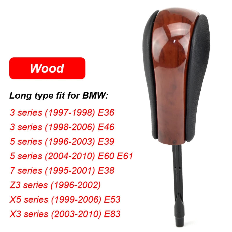 Automatic Car Gear Shift Knob For BMW E39 E46 E53 E60 E61 E63 E64 E81 E82 E87 E90 E91 E92 E93 E83 ABS Carbon fiber Car Styling