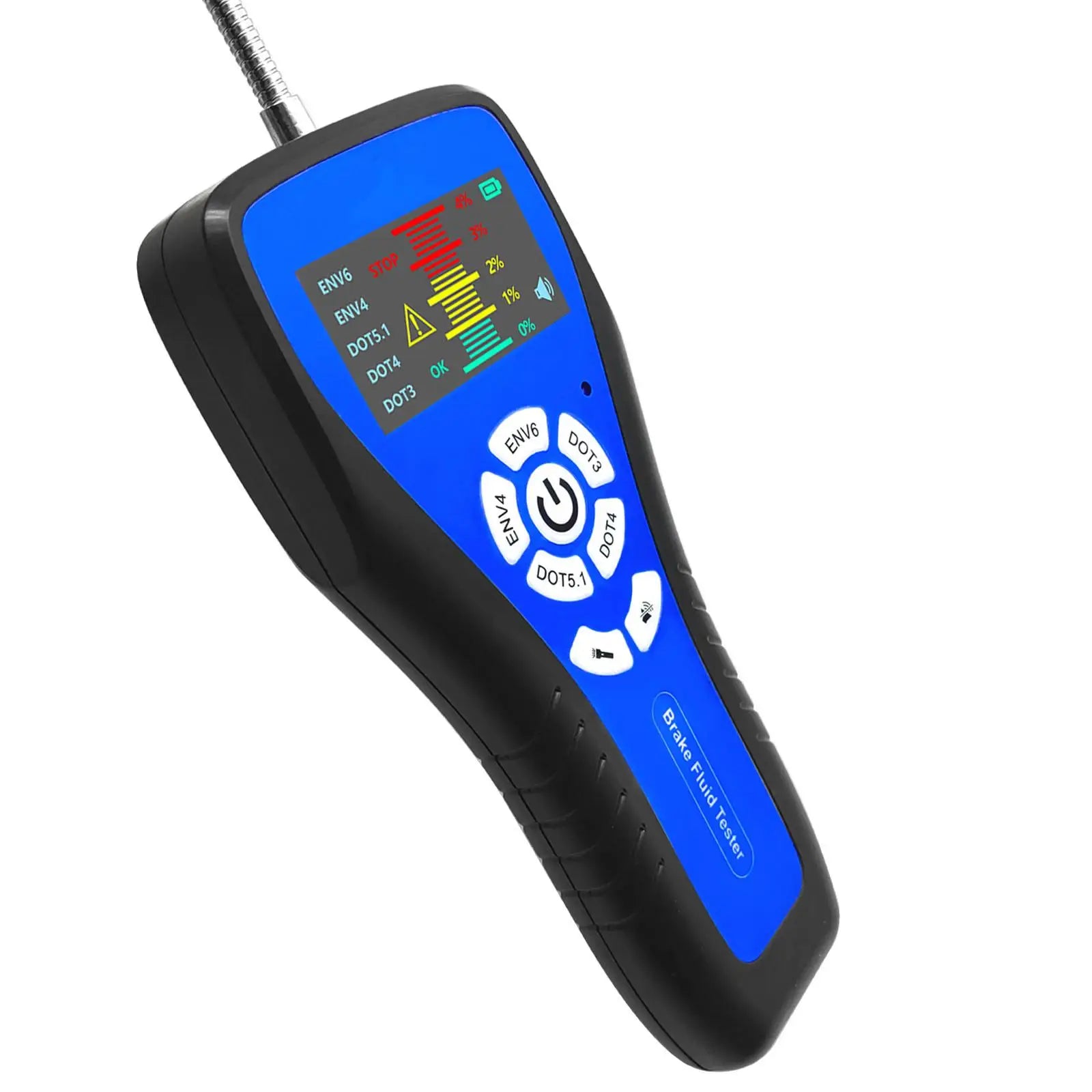 Automotive Brake Fluid Tester with LCD Display and Alarm for Dot3 Dot4 Dot5.1 Env4 Env6