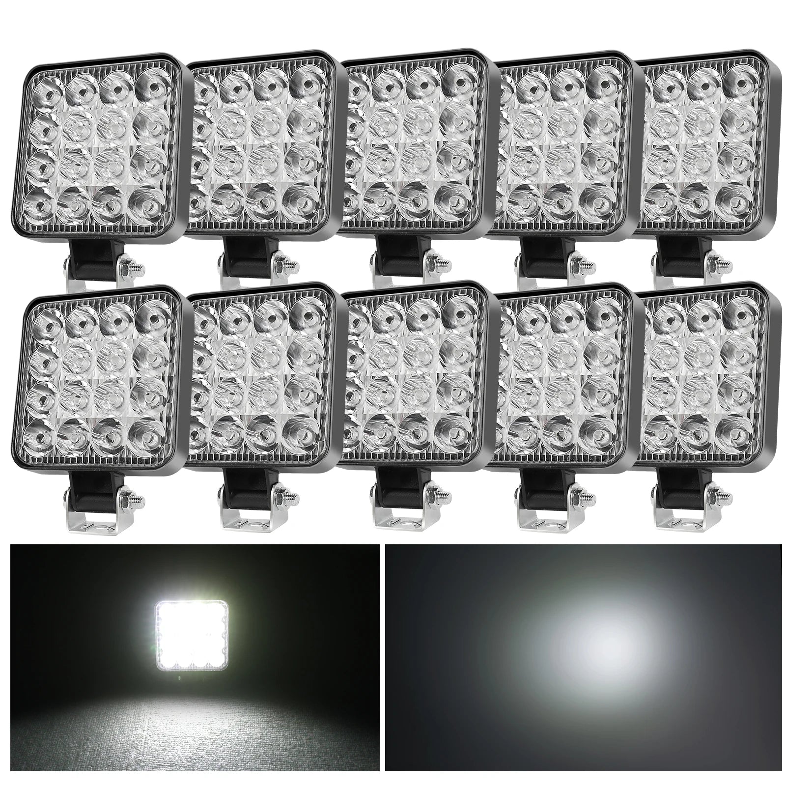 HAOLIDE Mini 4 inch LED Work Light 48W  6000k Off Road Spotlight for Truck 4X4 Car SUV ATV Barra LED Headlights 12V 24V