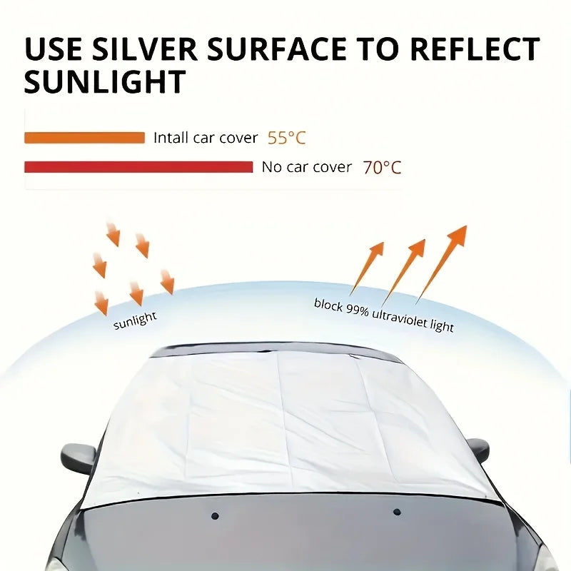 1/4pcs Foldable Windshield Protector All-Season Car Sun Visor Snow Cover SUV Hail Proof Shield Against Winter Heavy Snow Tools