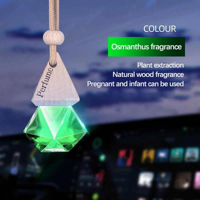 Auto Aromatherapy Fragrance Pendent Bottle Perfume Diffuser Automotive Decoration Car Hanging Glass Bottle Empty Perfume