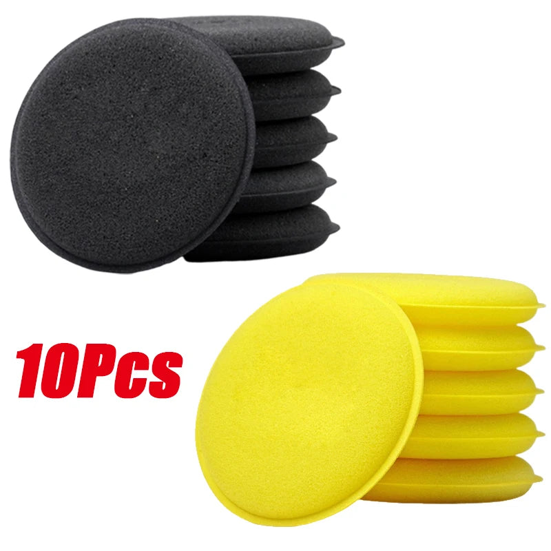 10Pcs Round Car Waxing Polish Wax Foam Sponge High Density Applicator Pads Cleaning Sponge Auto Detail Washing Car Cleaning Tool
