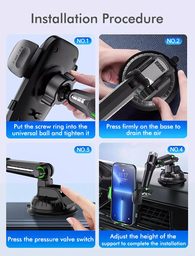 Suction Cup Phone Holder Windshield/Dashboard/Window Universal Suction Cup Car Phone Holder Mount with Sticky Gel Pad Compatib