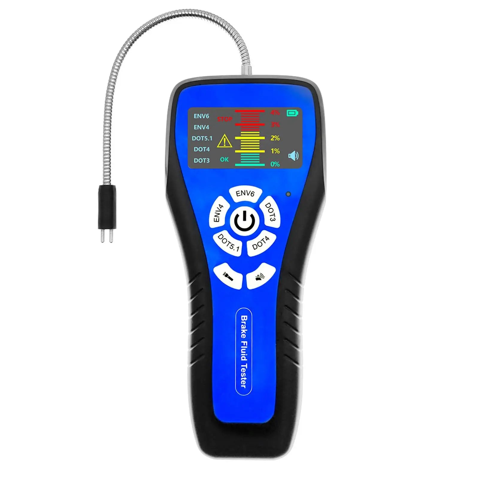 Automotive Brake Fluid Tester with LCD Display and Alarm for Dot3 Dot4 Dot5.1 Env4 Env6