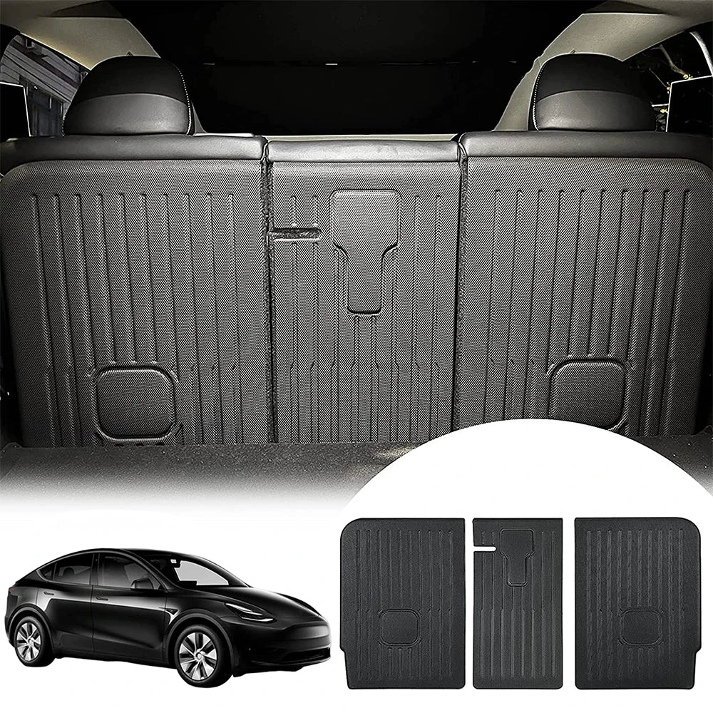Rear Seat Back Cover Backrest Protector for Tesla 2020 ~ 2025 Model Y Juniper Trunk Anti-scratch Pad Anti-dirty Mat with Velcro