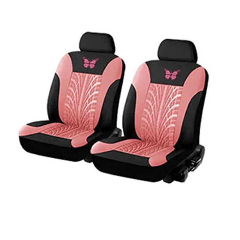Car Seat Cover Full Set, Universal Butterfly Pattern Embroidery Auto Seat Cover Set