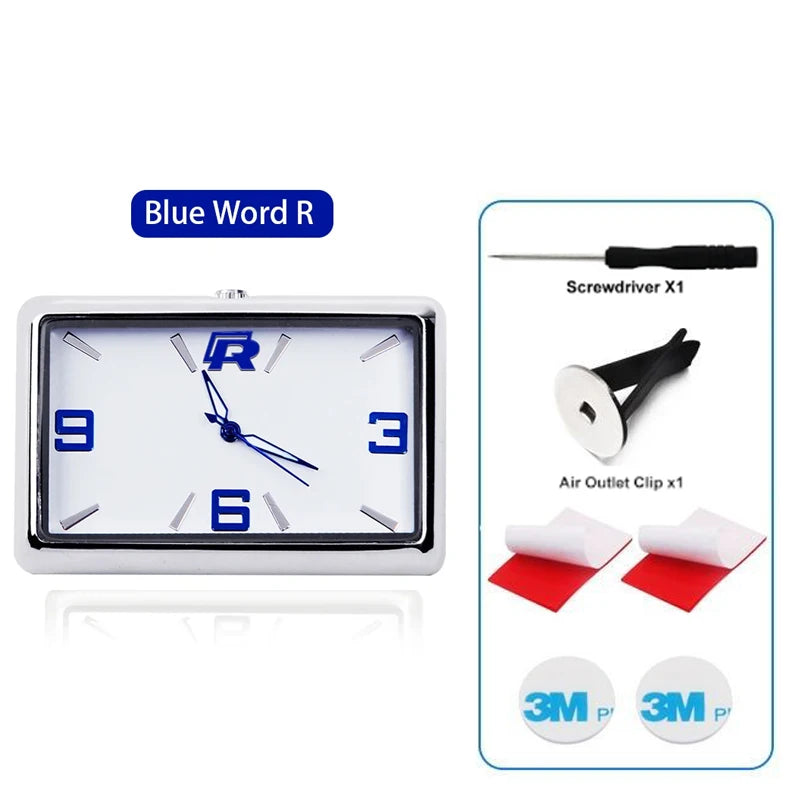 Auto Fashion Car Air Conditioning Vent Electronic Quartz Clock Square Vertical Car Clock Car Luminous Electronic Clock