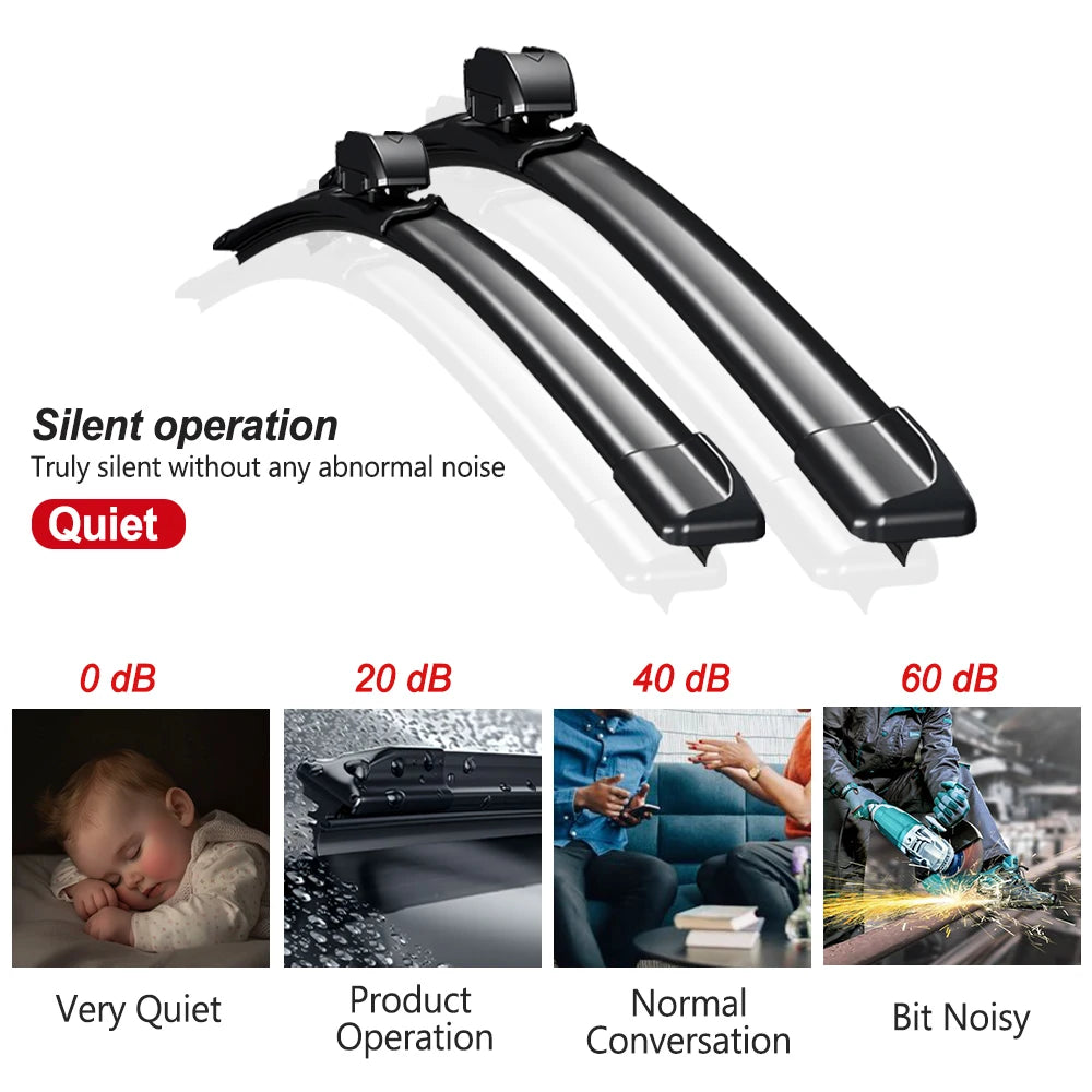 For Volvo XC60 2017-2025 Front Windshield Wiper Blades 2pcs Windscreen Window Accessories