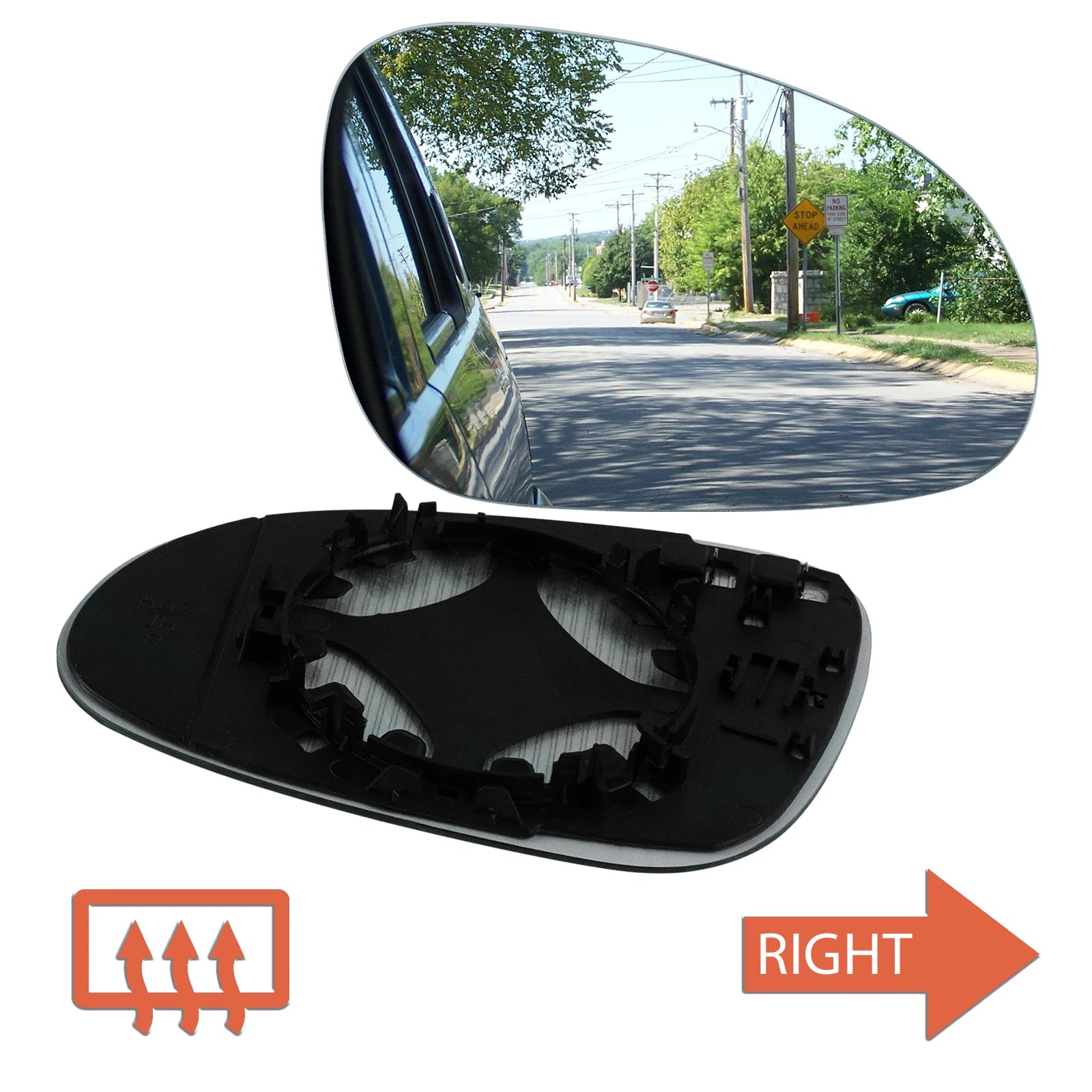 Driver Off Side Wing Door Mirror Glass Heated Right O/S For VW Passat B6 2005-10