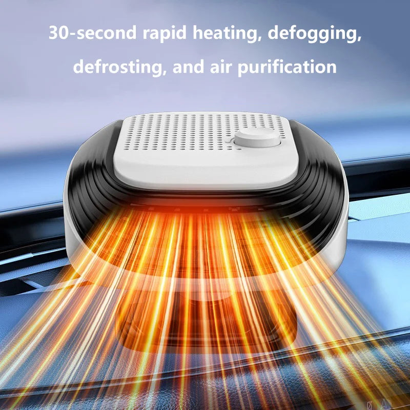 Fast Heating 12V/24V Car Heater & Defroster, Dual Speed Quick Warm Up, Front Demister for Winter Car Heating & Defogging