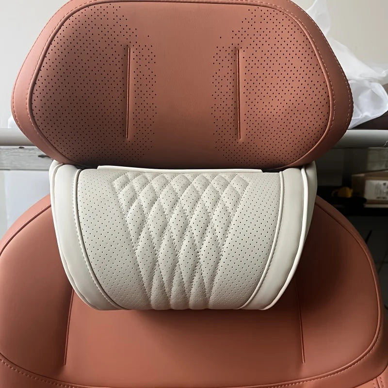 Luxury Nappa Headrest: Ultra-Soft, Breathable Neck Support for Long Drives & Office Comfort. Premium Durable Material.