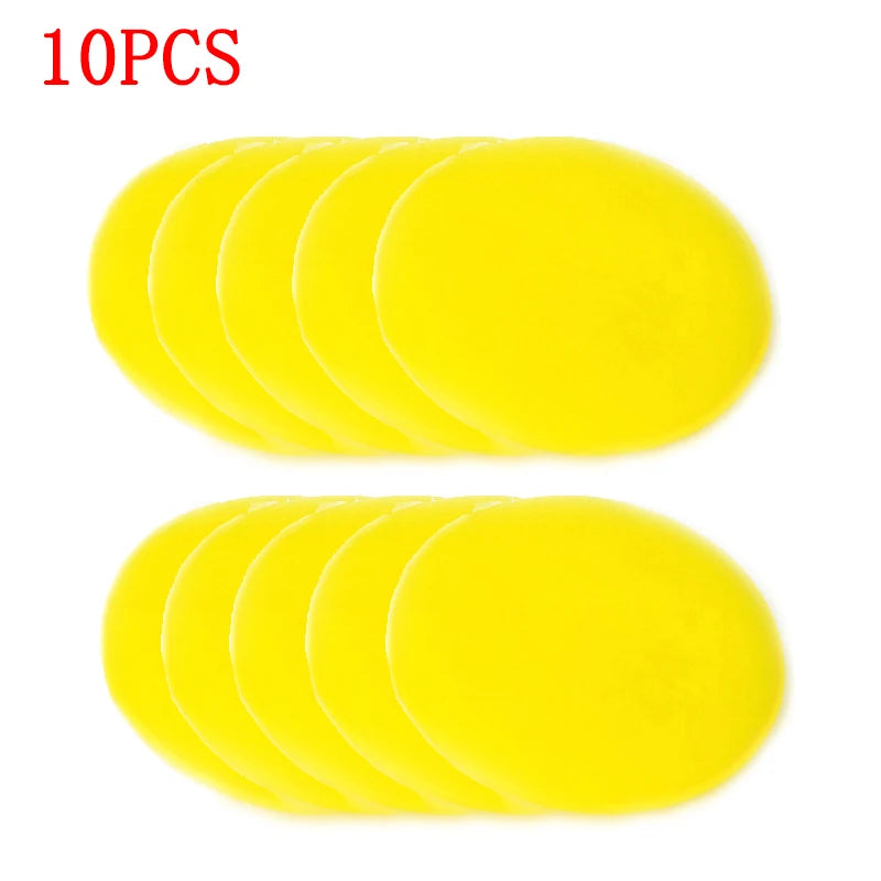10Pcs Round Car Waxing Polish Sponges Car Detailing Tools High Density Foam Applicator Pads Curing and Polishing Sponge Car Wash