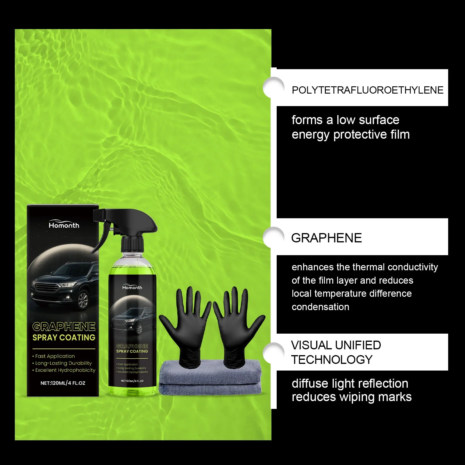 Car Graphene Ceramic Nano Spray Hydrophobic Layer Polishing Anti-fouling Cleaning Paint Coating Agent Auto Protection Accessorie