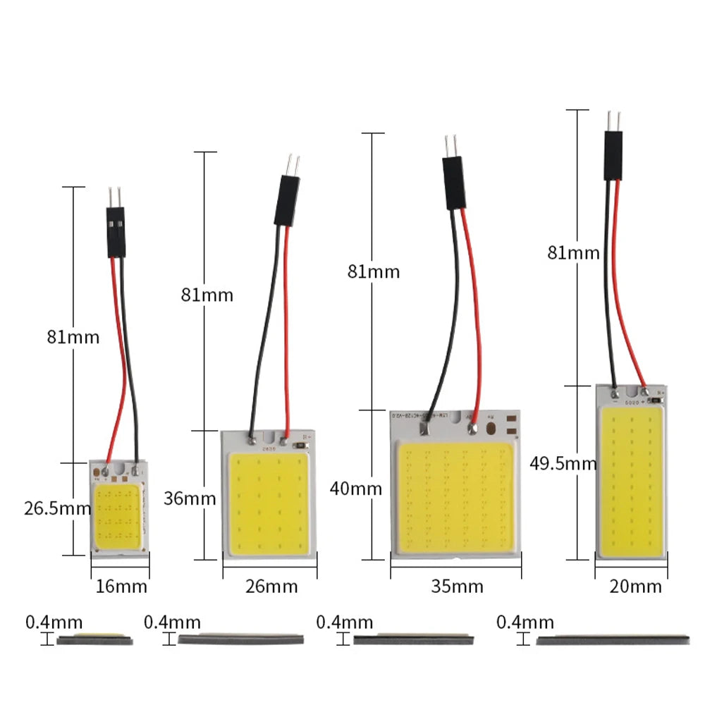 4/10PCS Car LED Lights Panel 18/24/36/48 SMD T10 BA9s 12V COB Lamp Bulb Car Dome Light Reading Lights Auto Interior Accessories