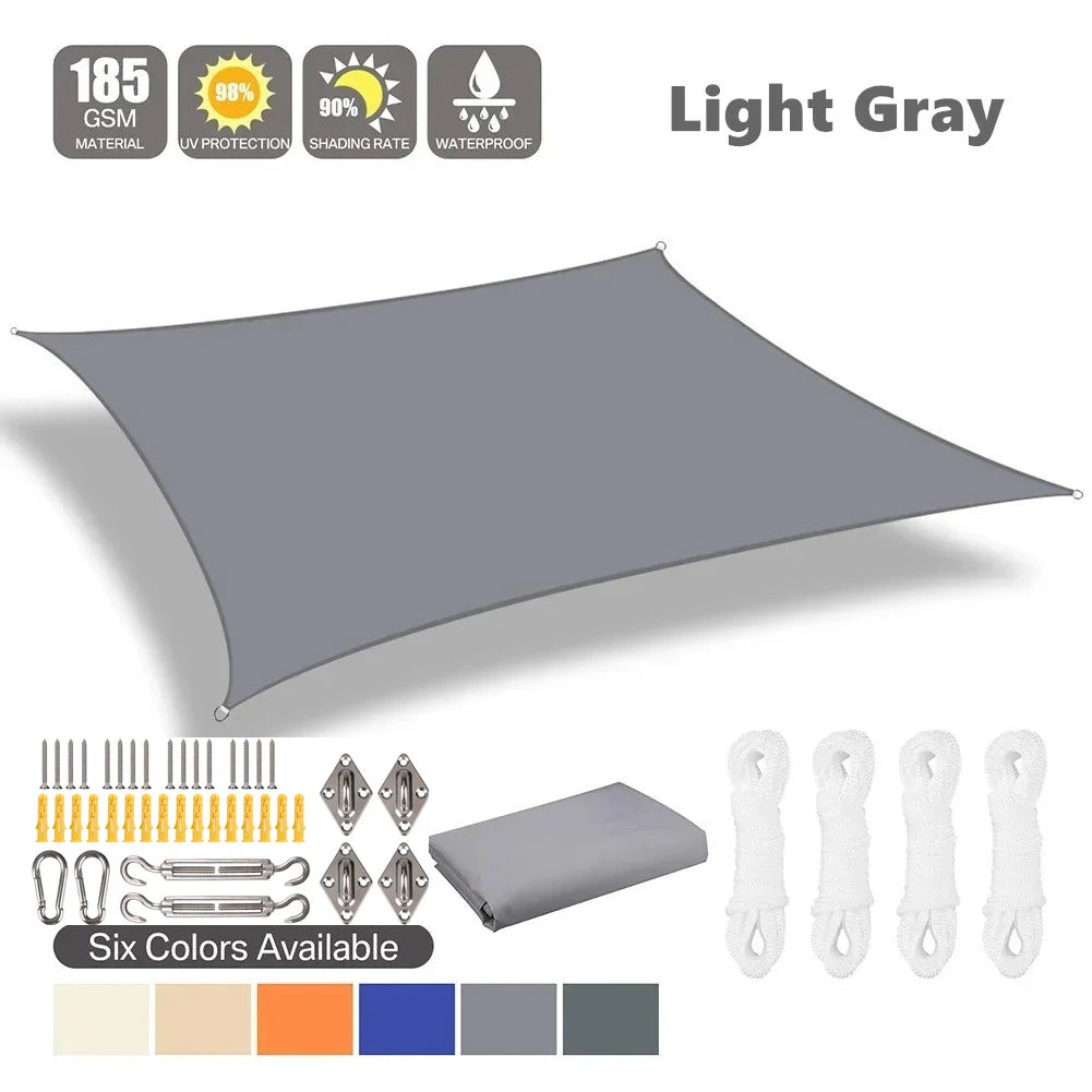 2x3/3x4/4x5/5x6M Sun Shade Sail Waterproof Outdoor Square Rectangle Garden Patio UV Block Party Canopy Pool Camp Awning Shelter