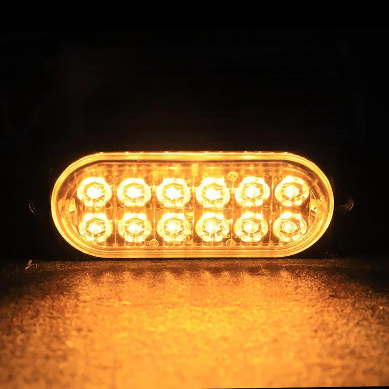 2PCS 12V 12W 6LED Car Warning Light Car Beacon Lamp LED Side Light Grill Flashing Breakdown Emergency Light Auto Accessories
