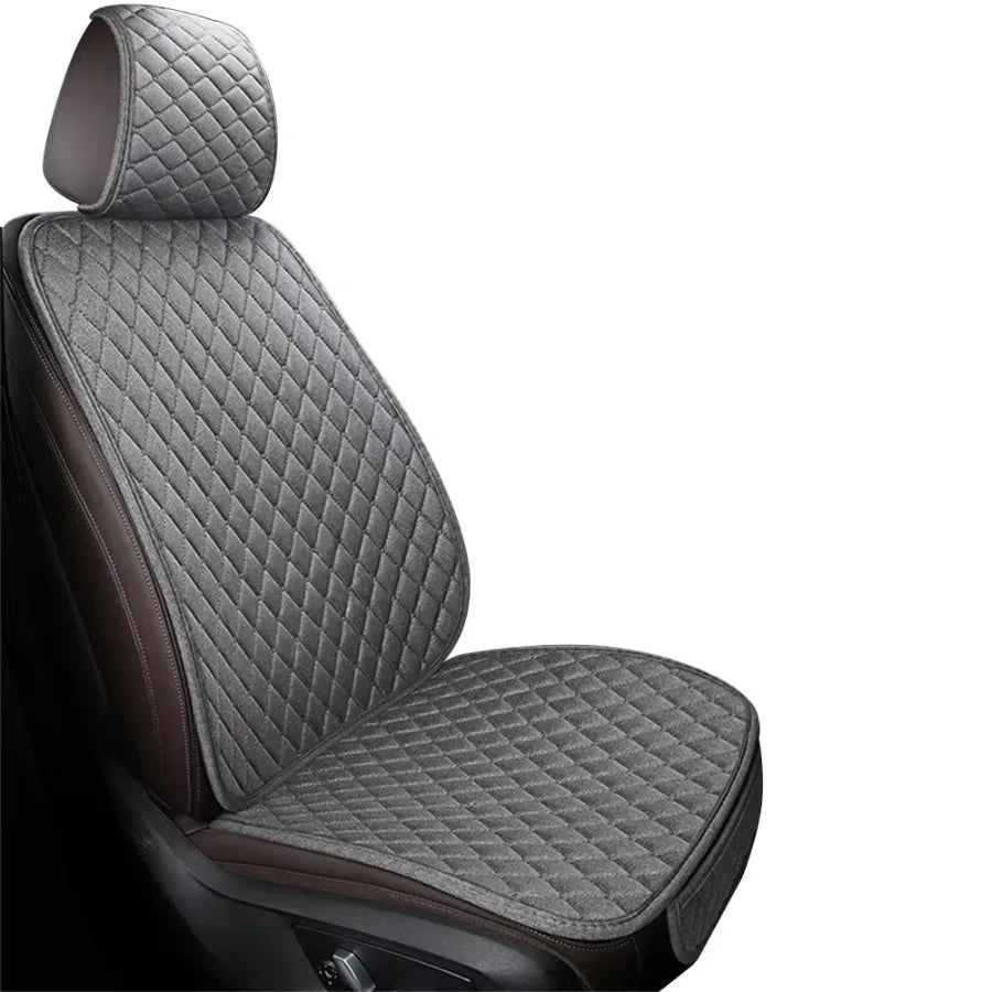 Linen Car Seat Covers for All Seasons Premium Flax Vehicle Seat Cushion Non-Slip Protector Universal Fits Most Van SUV Truck