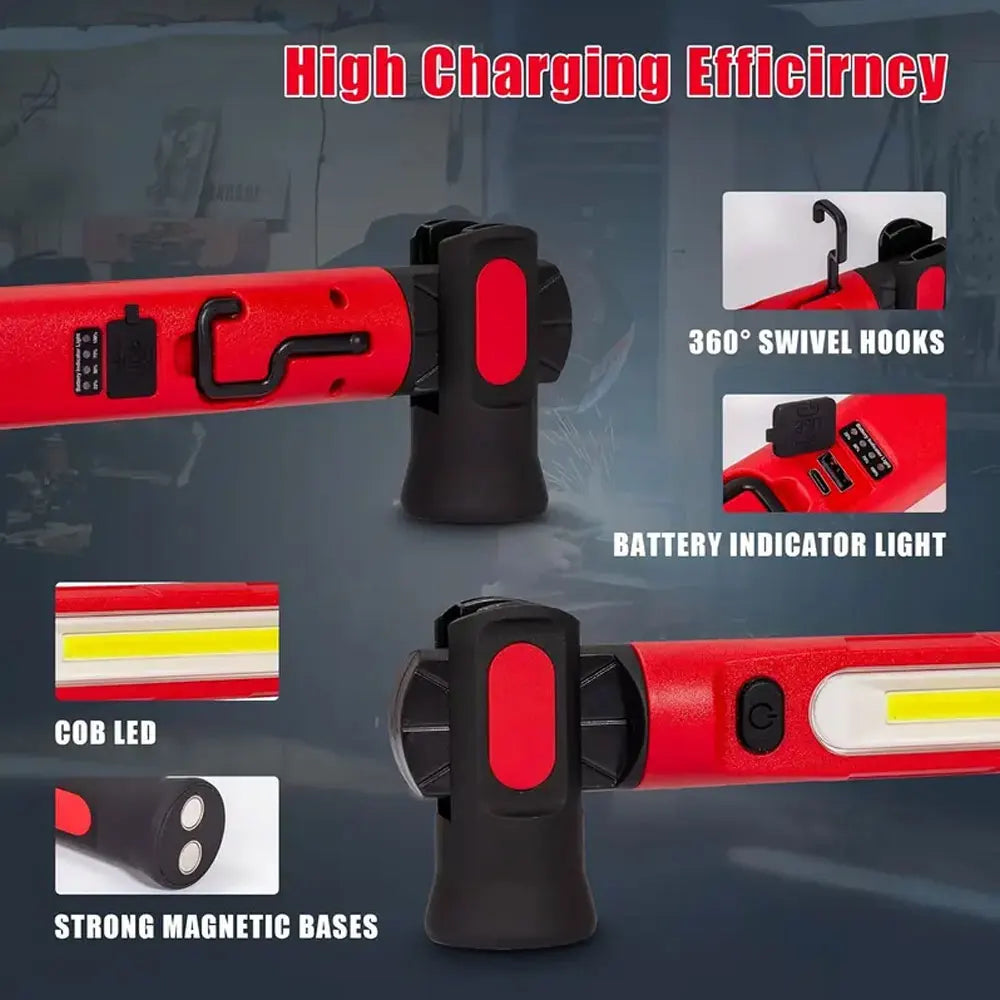 Super Bright Magnetic Work Light Built-in 5000mAh Rechargeable Battery Underhood Work Lamp Bar For Car Repair Outdoor lighting ﻿