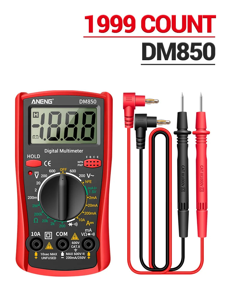 ANENG DM850 Automatic Digital Multimeter Professional Multimetro AC/DC Votage Tester 1999 Counts Ohm Ammeter Car Electric Tools