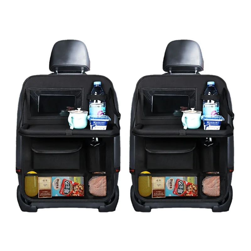 Foldable Car Seats Organizer with Tray Tablet Holder Multi-Pocket Storage Car Interior Stowing Tidying Universal Car Accessories