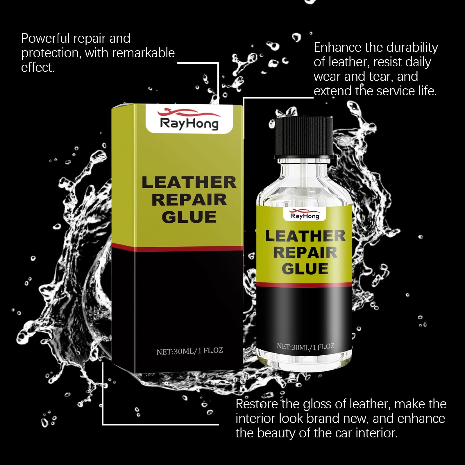 30/ 50ml Car Leather Repair Agent Auto Seat Maintenance Leather Care Liquid Rubber Leather Gel Sofa Car Leather Adhesive Fluid