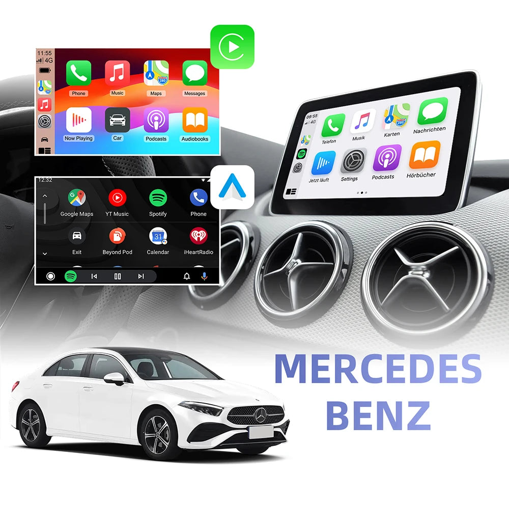 ANYFAR Wireless CarPlay Android Auto for Mercedes Benz A B C E Class GLA CLA GLK SLK CLS W204 W176 W246 X204 C117 NTG4.5 4.7
