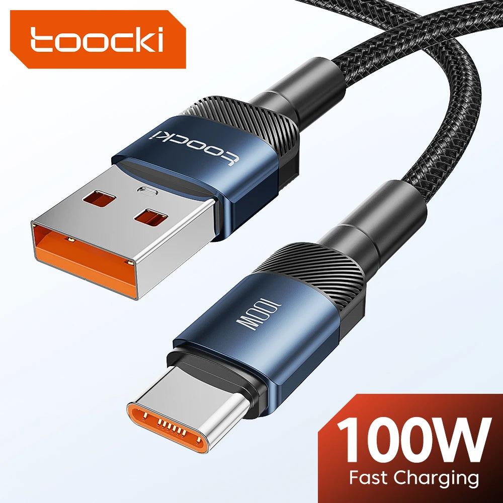 Toocki 6A USB Cable to Type C Wire for Samsung Huawei OPPO POCO PD100W Fast Charging Charger USB C Data Cord for Oneplus Xiaomi