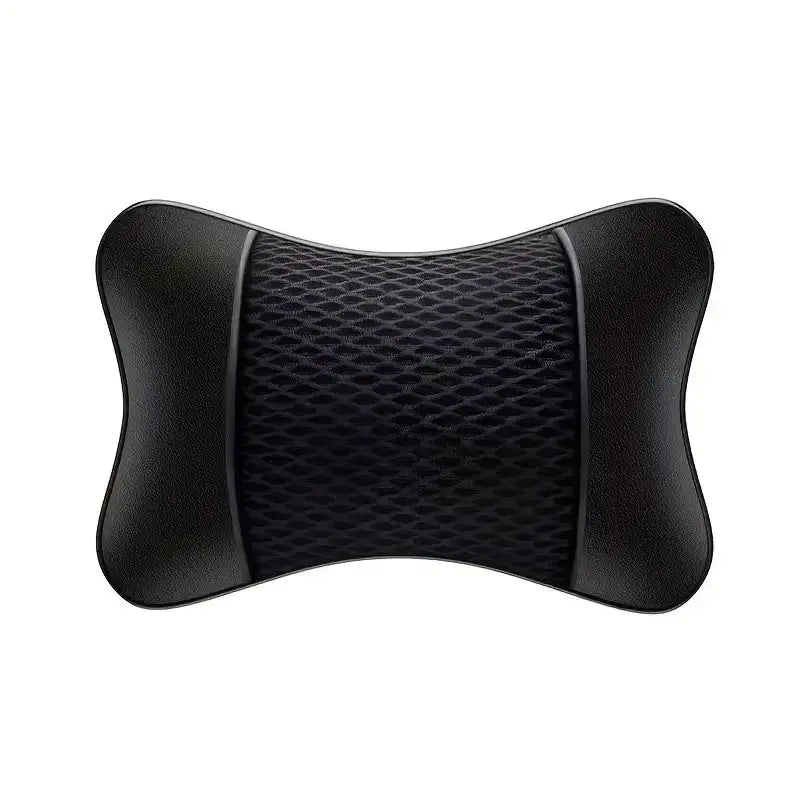 1/2pcs Universal Car Headrest PU Leather Neck Pillow Comfortable Mesh Breathable Seat Rest Cushion Car Neck Pillow
