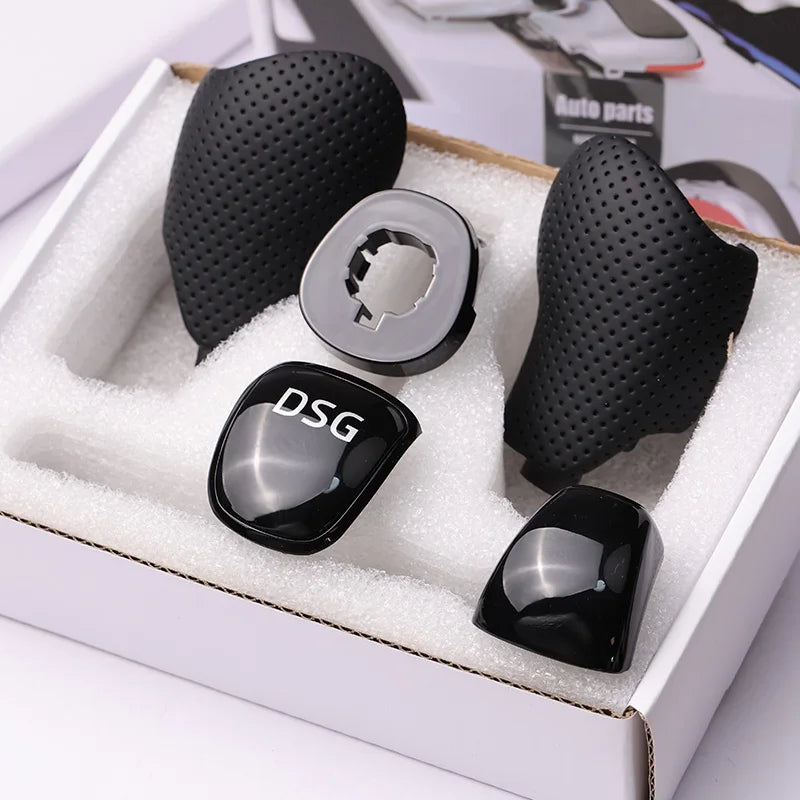 Leather Gear Shift Knob for Skoda Octavia/Superb/Fabia/Yeti 2010-2020 - DSG Side Cover & Interior Accessories Set OEM Fitment