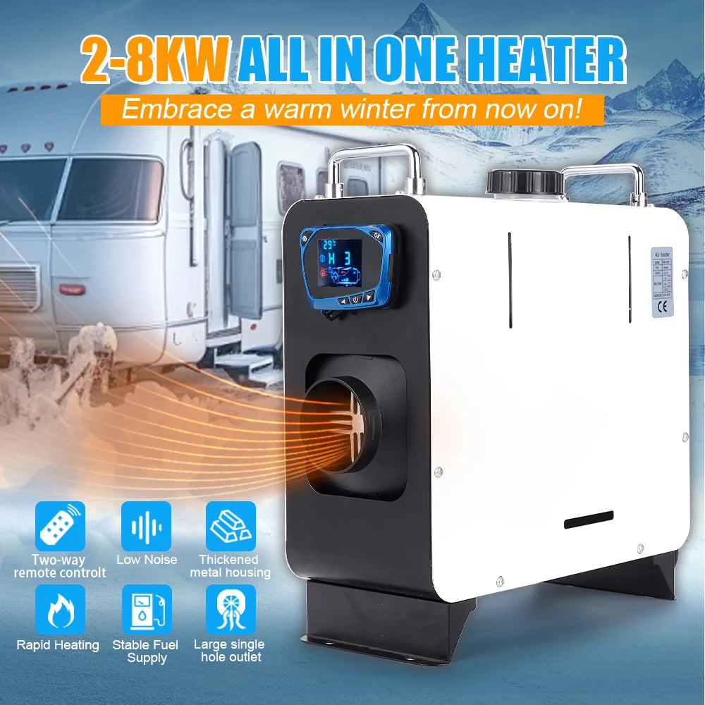 Diesel Heater 12V&24V&220V All in One Car Diesel Air Heater  with Remote Control LCD Switch For Home RV Vehicle Truck 2/5/8KW