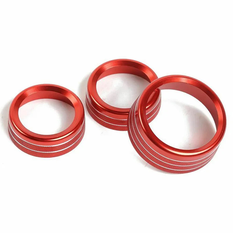 3pcs Car A/C Control Knob Volume Radio Switch Decora Cover For Dodge Challenger Charger RT SXT Scat Pack Hellcat 2015-2020