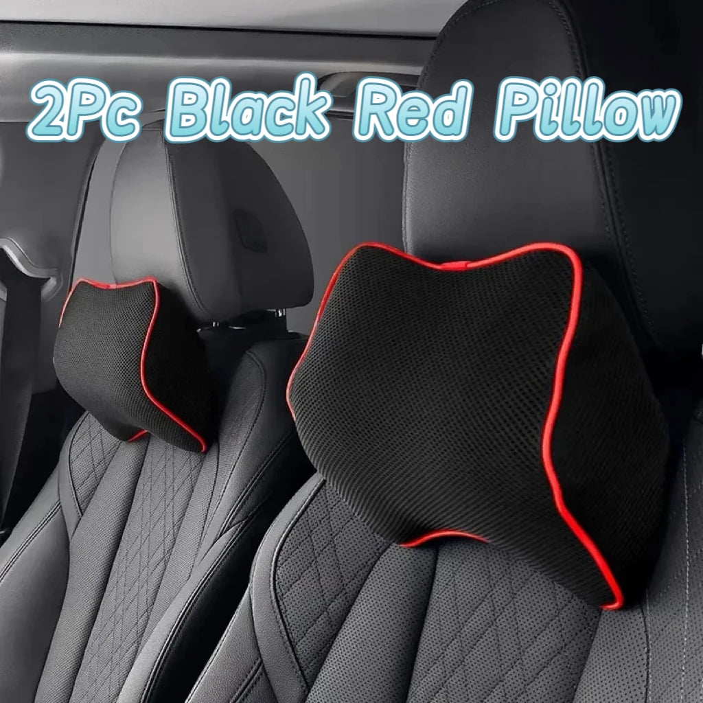 Memory Foam Car Seat Pillow Car Neck Pillow Protective Lumbar Back Support Breathable Car Headrest Cushion For Travel