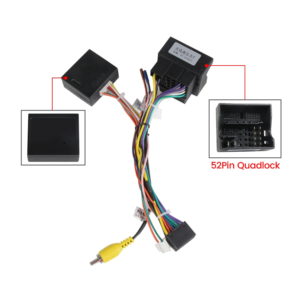 Canbus Box For Volkswagen Golf 5/6/Polo/Passat/Jetta/Tiguan/Touran/Skoda 40 Pin Harness Power Cable Android Car Radio Multimedia