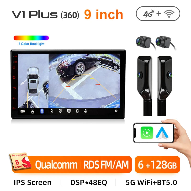 Junsun 7 9 10 inch Universal Car Radio Wireless CarPlay for Apple Android Auto 4G Car Intelligent Systems DSP IPS Touch Screen