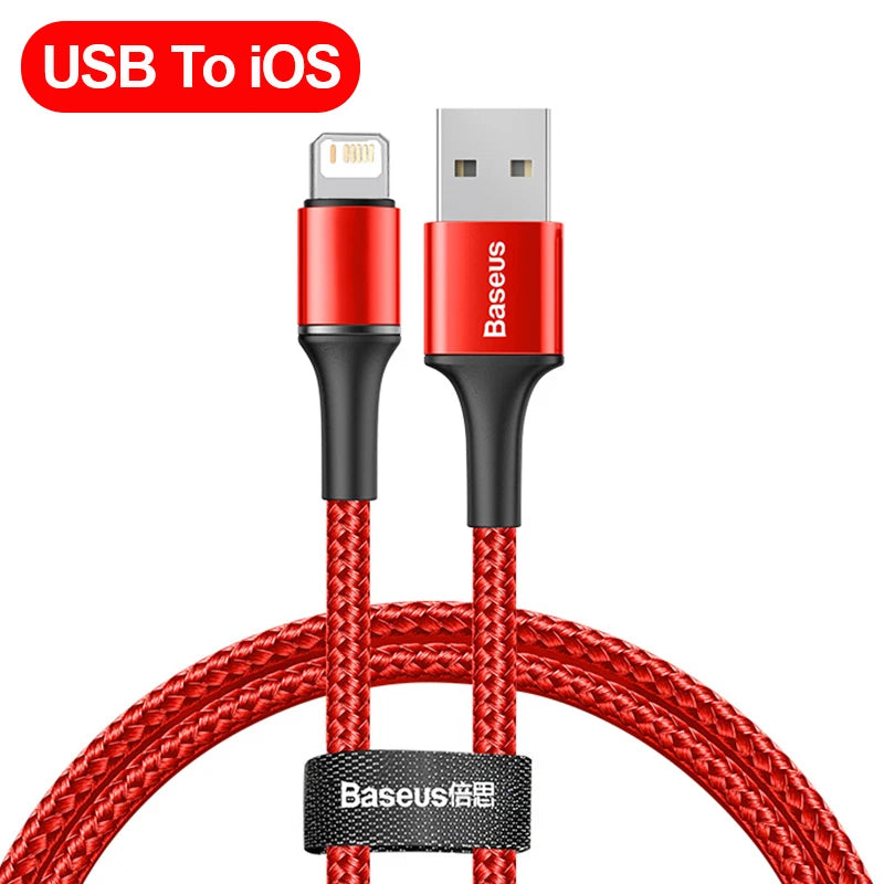 Baseus USB Cable for iPhone 6 7 8 Plus 11 12 13 Pro XS Max X XR 18W Lighting Fast Charging Charger USB Data Cable for iPad Cord
