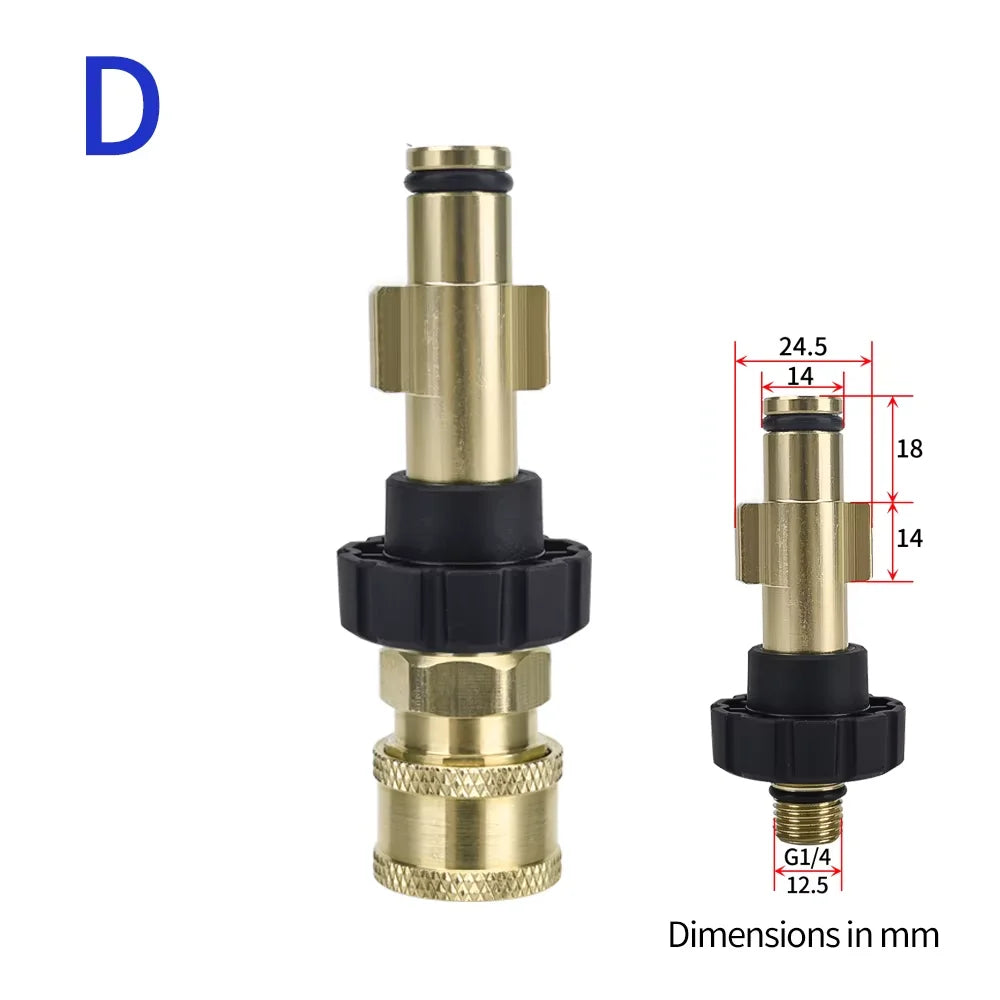 Pressure Washer Quick Connector 1/4" to Spray Gun Wand Lance Bayonet Adapter 1/4" quick disconnect release fitting for Karcher