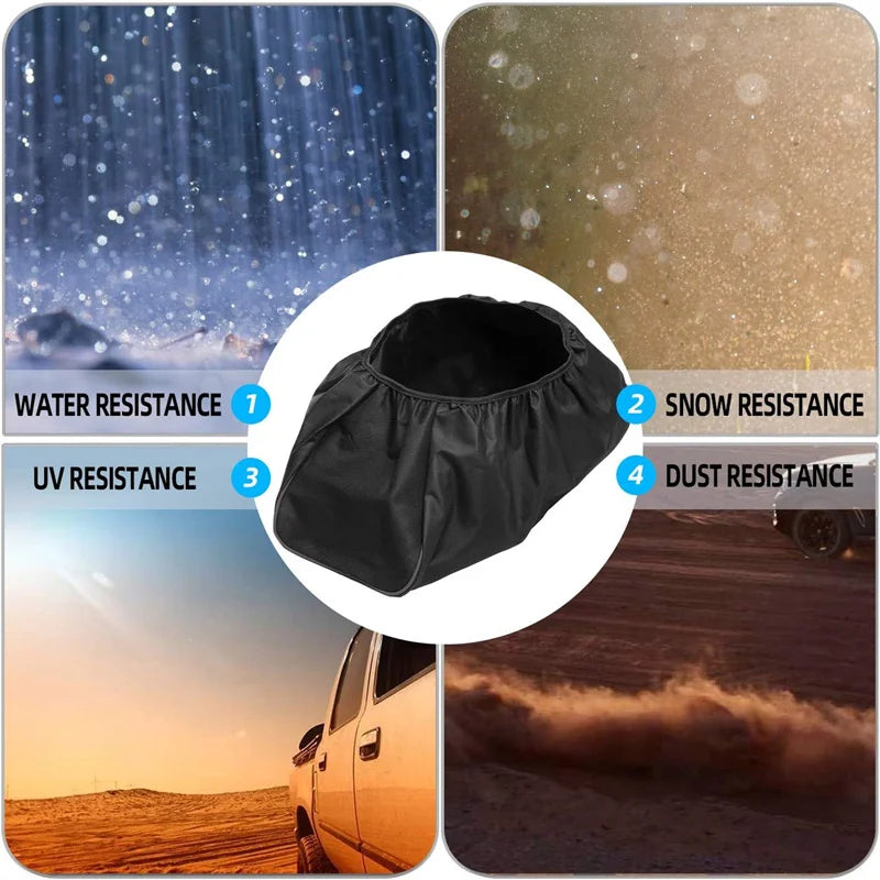 1/2PCS Durable 600D Soft Waterproof Winch Dust Cover Driver Recovery 8,000 -17,500 Lbs Black Car Accessories
