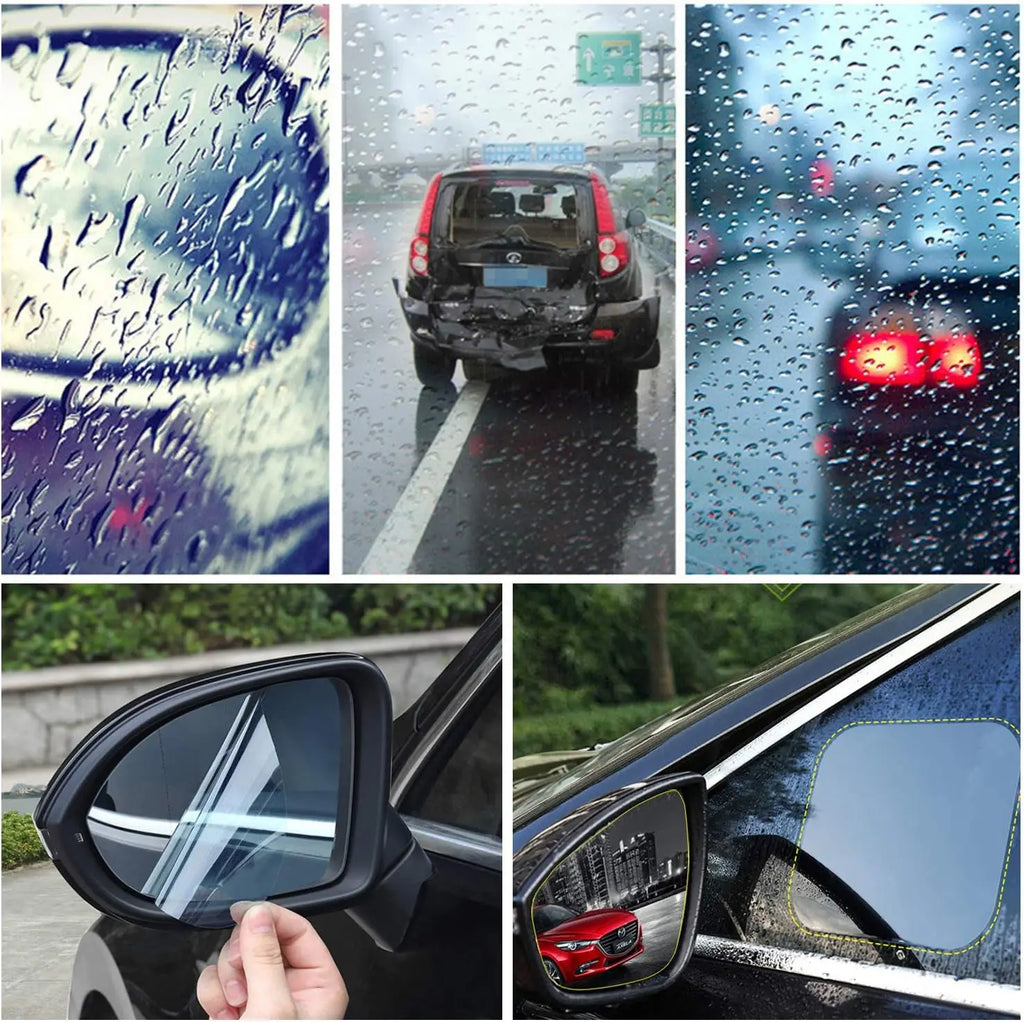 2PCS New Rainproof Film Sticker Car Rearview Mirror Protective Rain Proof Anti Fog Waterproof Sticker Window Transparent Sticker