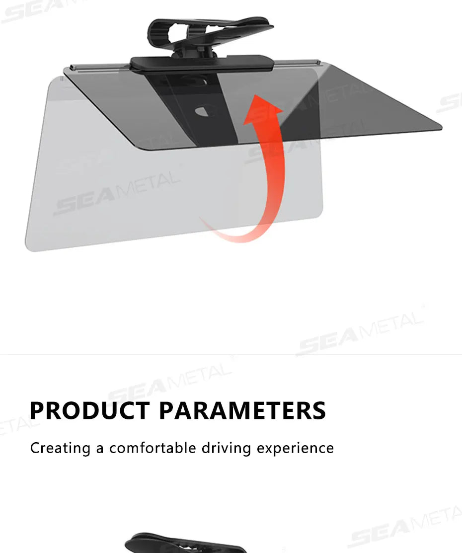 SEAMETAL Car Sun Visor Sunshade Goggles Anti-UV Adjustable Car Mounted Mirror Sun Visor Extender Safety Driving Car Accessories