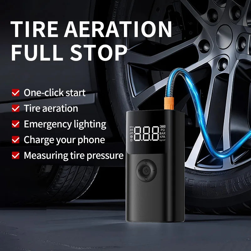 Multi-Function 4 In 1 Car Jump Starter Air Pump Air Compressor Power Bank 10KmAh Car Battery Starter Starting Auto Tyre Inflator