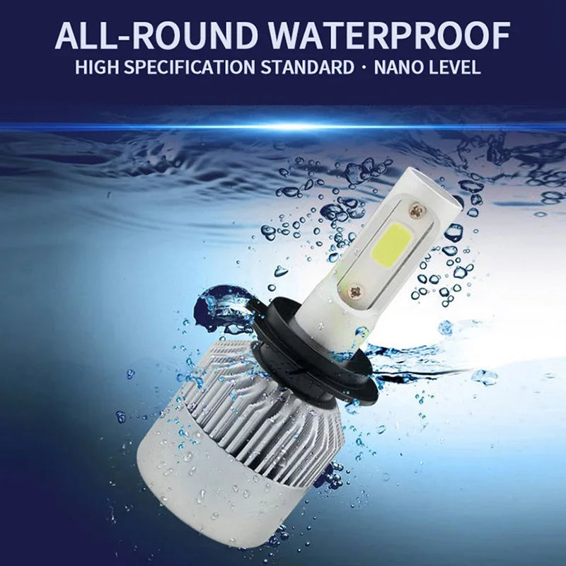 2pcs Car S2 Headlight Bulbs LED H1 H7 H4 9005 9006 Auto 72W 8000LM 6500K No Error Lamp Low High Beam 9-36V For lights