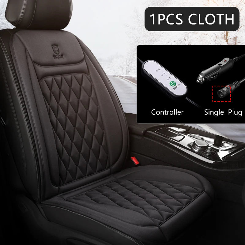 Car Heated Seat Cover 12/24V 30‘ Fast Heating Seat Cushion Universal Car Seat Heater Durable Cloth Thicken Car Heating Pad Seat
