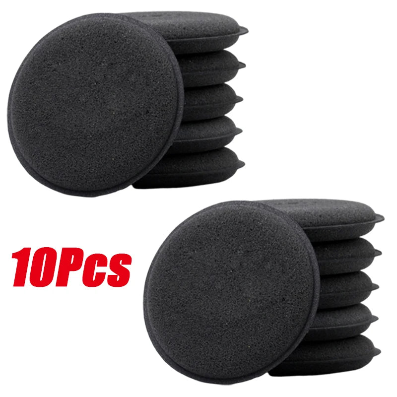 10Pcs Round Car Waxing Polish Wax Foam Sponge High Density Applicator Pads Cleaning Sponge Auto Detail Washing Car Cleaning Tool