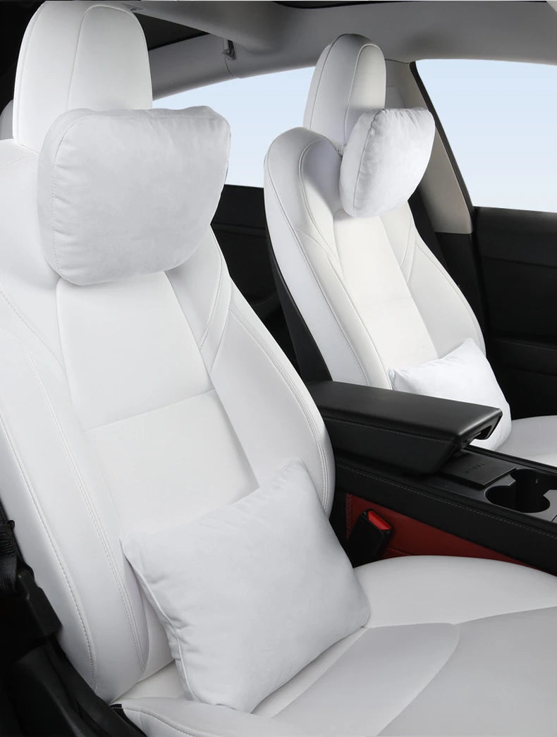 1Pcs Car Seat Headrest Neck Pillow for Tesla Model Y/X/3/S Head Lumbar Relief Support Soft Comfort Memory Cushion Protect Cover