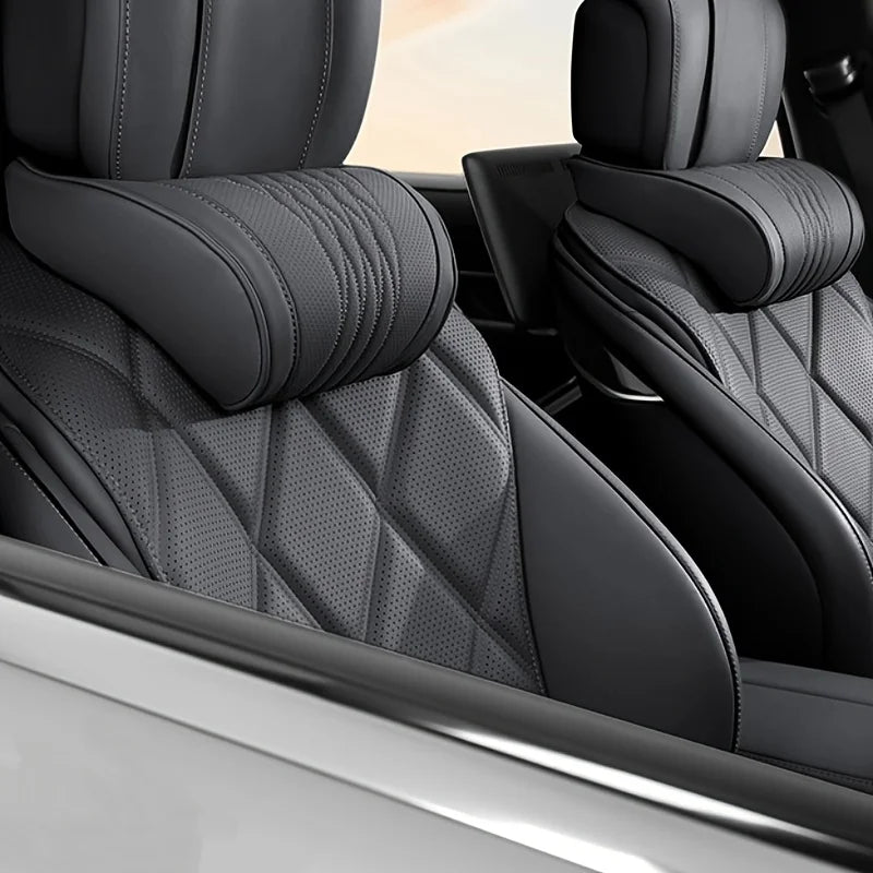 Luxury Nappa Headrest: Ultra-Soft, Breathable Neck Support for Long Drives & Office Comfort. Premium Durable Material.