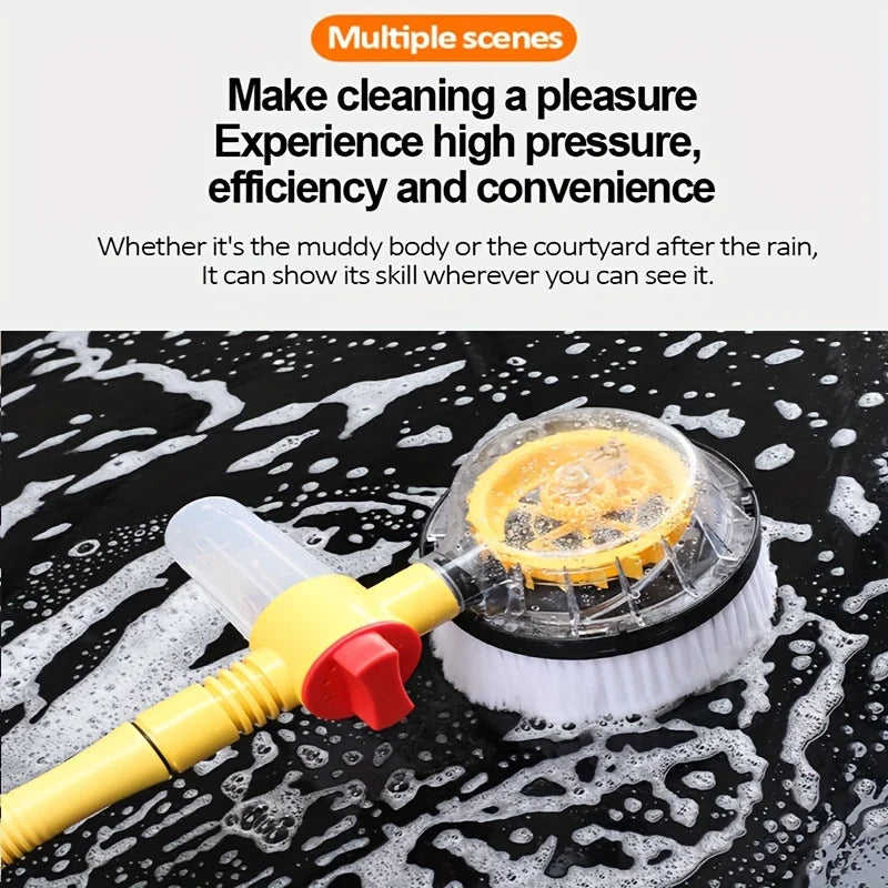 360 ° Rotating Car Wash Brush Set, High Pressure Scratchless Snow Neale Brushes, Automatic Bubble Adjustment, Immersive Car Wash