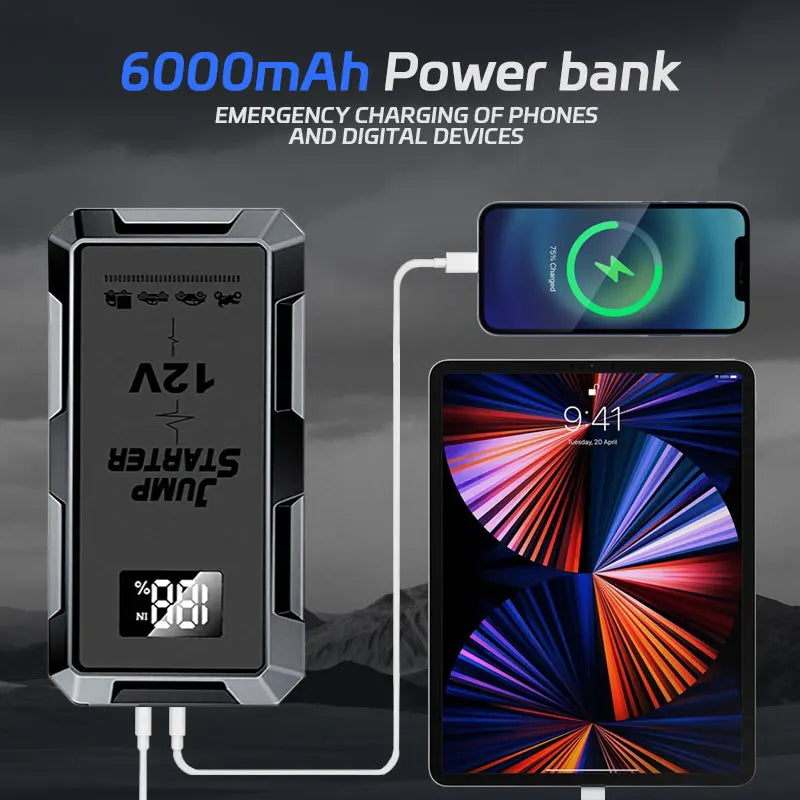 8000mAh Jump Starter Car Power Bank 12V Portable Charger Car Booster Auto Starting Device Emergency Car Battery Starter